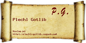 Plechl Gotlib névjegykártya